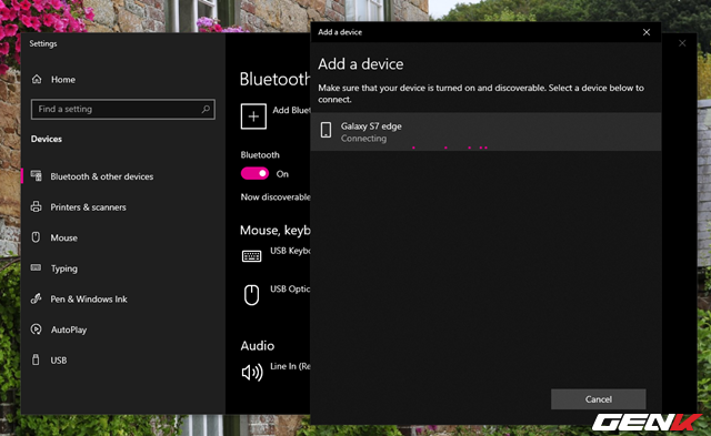 Cách sử dụng Bluetooth để kết nối điện thoại với máy tính chạy Windows 10