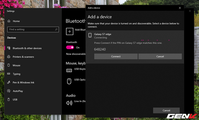 Cách sử dụng Bluetooth để kết nối điện thoại với máy tính chạy Windows 10
